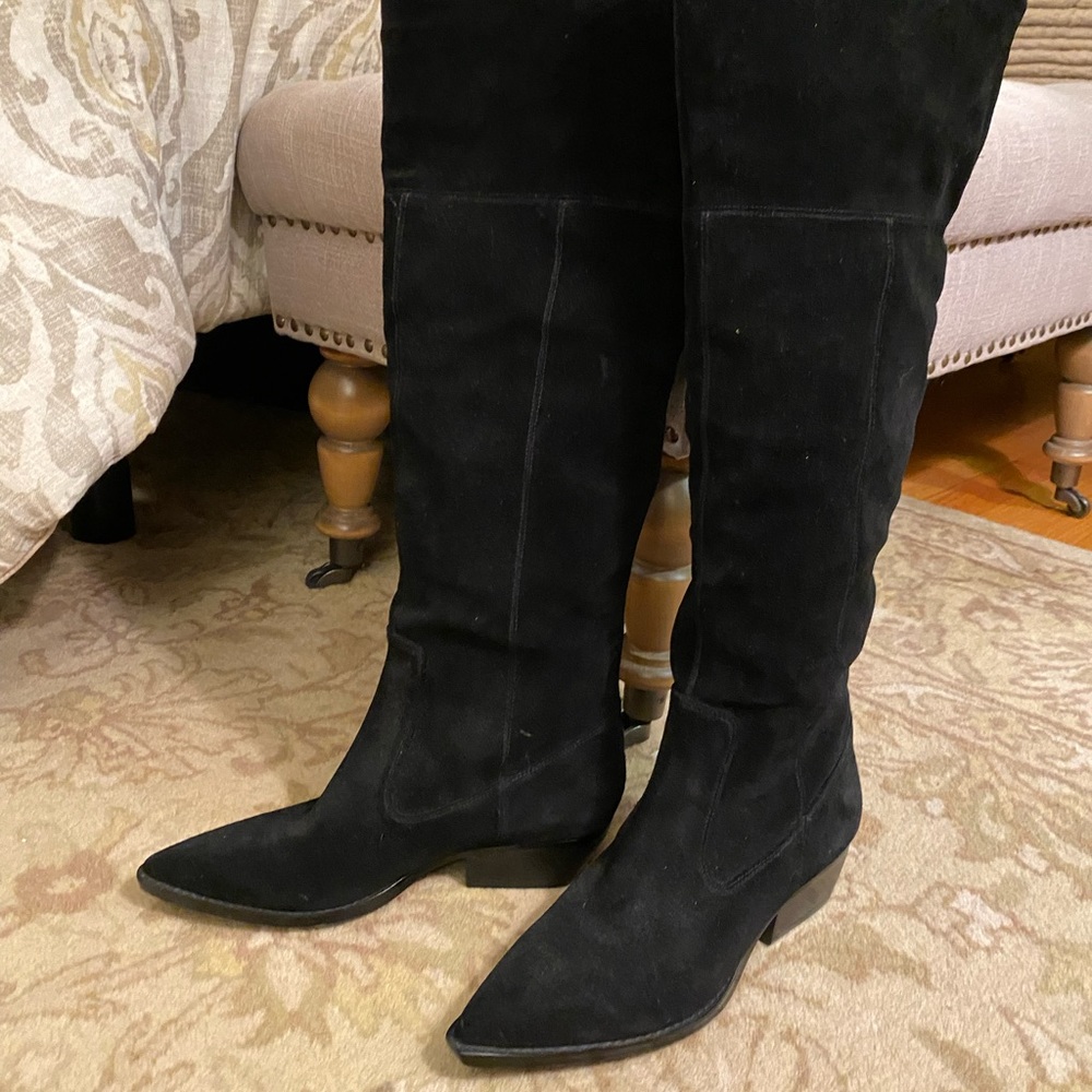 Marc Fisher Ltd Boots, Black Suede Size 7.5